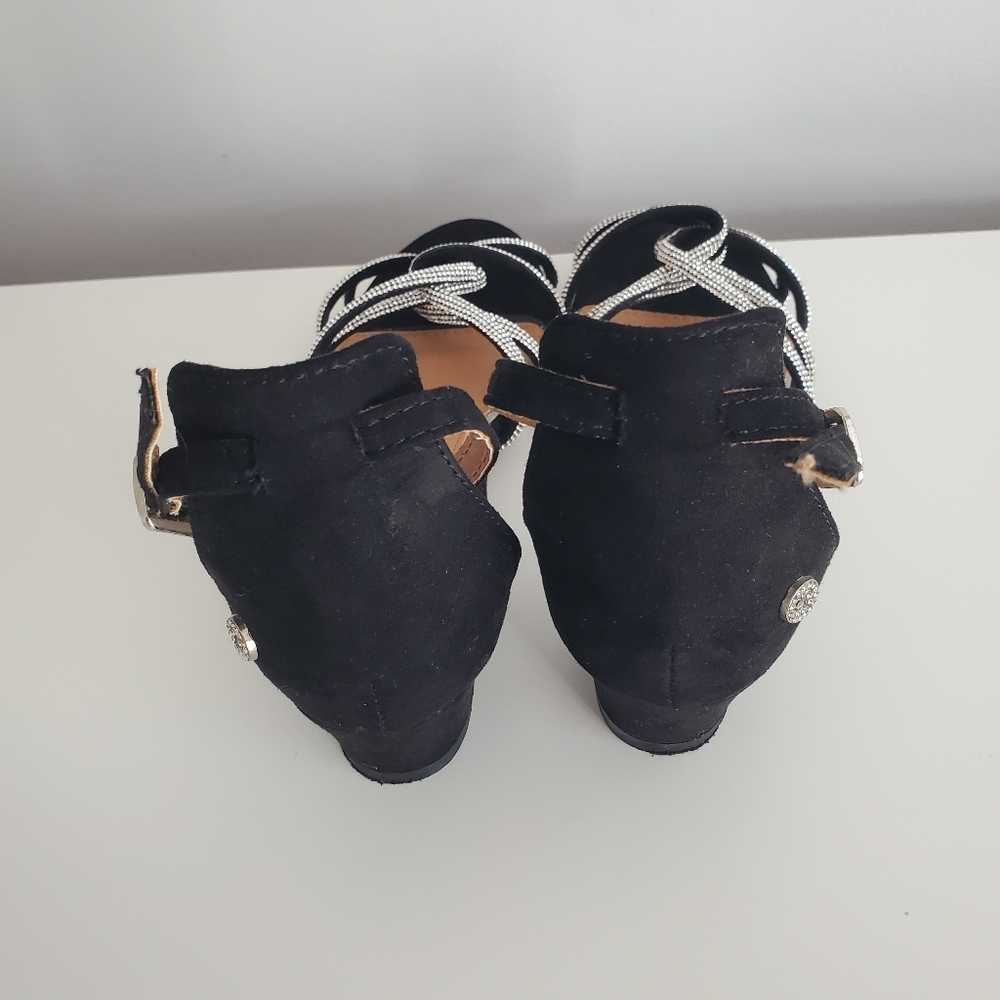 Nine West Girl's Dressy Rhinestone Heels Size 2.5 Black - Picture 9 of 15